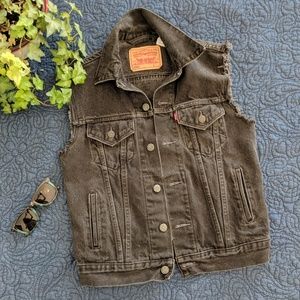 black jean jacket vest mens